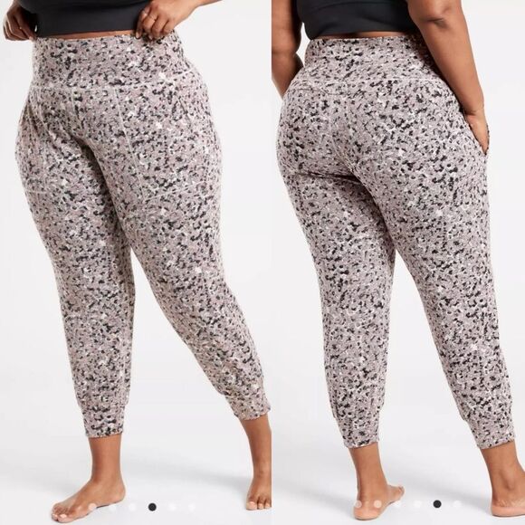 ATHLETA Salutation Jogger 1X Meadow Decadent Chocolate Textured Casual Travel - Picture 1 of 14